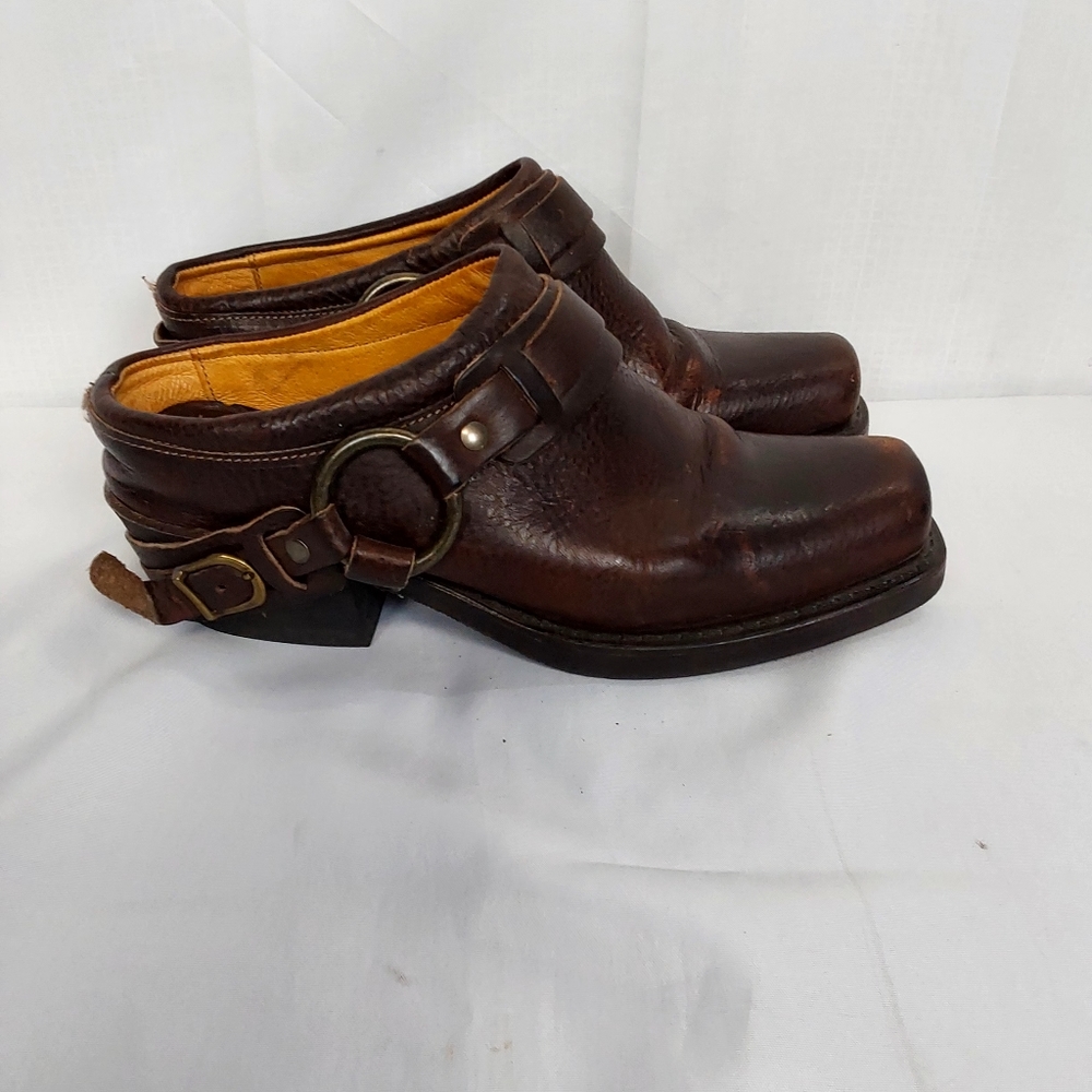 Frye Western Belted Harness Mule Slides - Picture 4 of 14